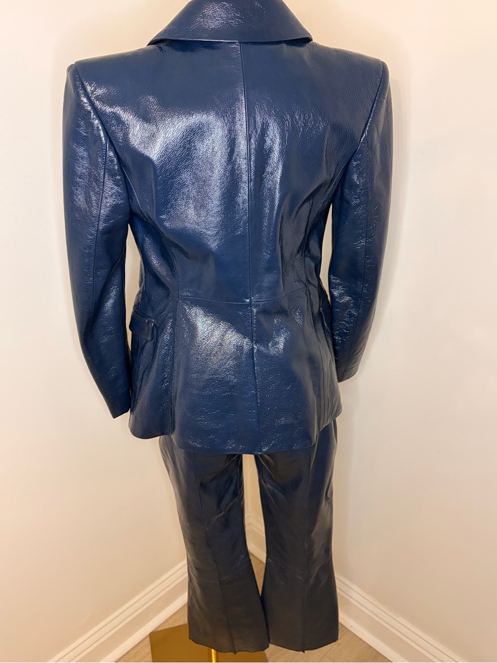 DROMe Deep Blue Leather Suit In Avion (Dark Blue) Size XS - Picture 5 of 15